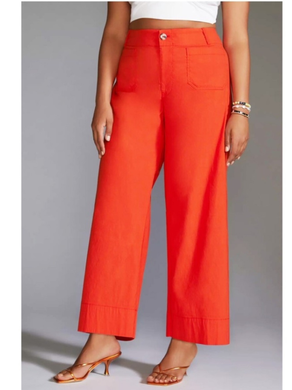 Maeve Anthropologie Pants - Colette Linen Pocket-Front Wide Leg Size Small